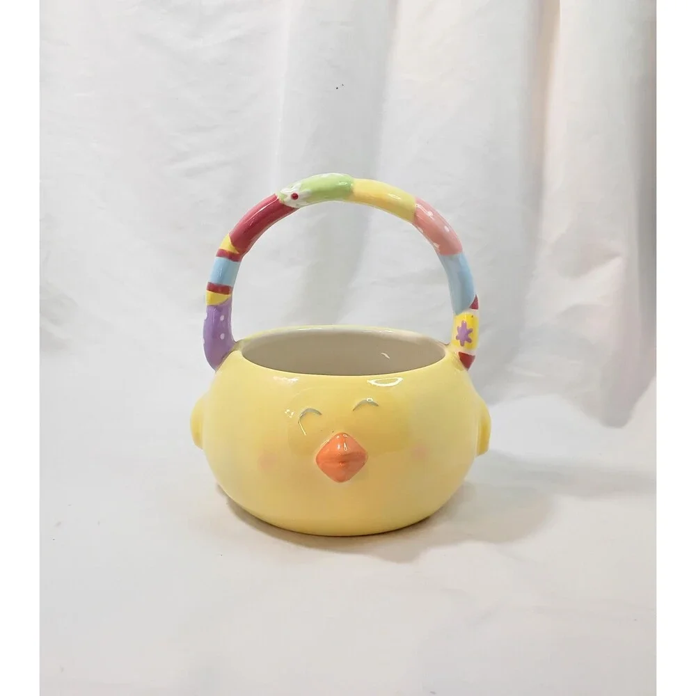 Ceramic Yellow Chick Easter Basket from Blossom and Bloom